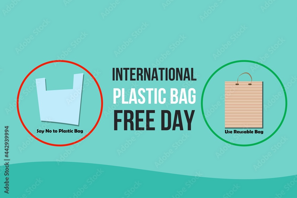 Vector Illustration of International Plastic Bag Free Day. Say no to