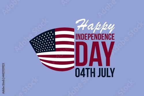 Happy Independence Day. 04th July - typography design. USA national flag. 