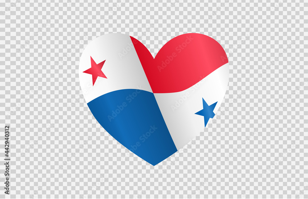 Waving flag of Panama in heart isolated ,Symbols of Panama , template for banner,card,advertising ,promote, TV commercial, ads, web design,poster, vector illustration Waving flag of Panama in heart isolated ,Symbols of Panama , template for banner,card,advertising ,promote, TV commercial, ads, web design,poster, vector illustration