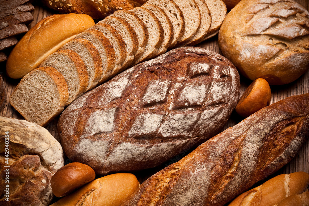 Fresh fragrant bread on the table.