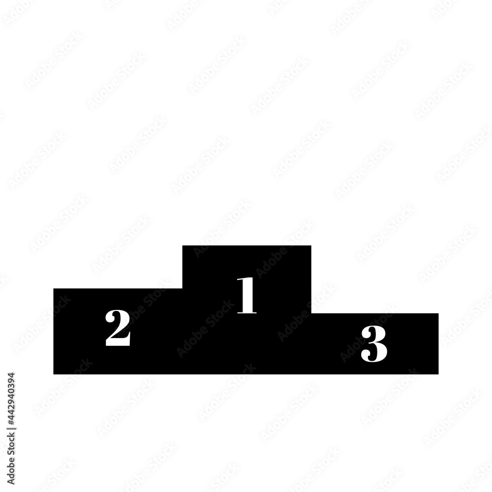 Silhouette pedestal podium with numbers Silhouette pedestal podium with numbers