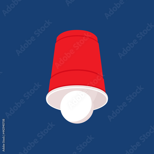 Red beer cup. Cup vector. symbol. free space for text. wallpaper.