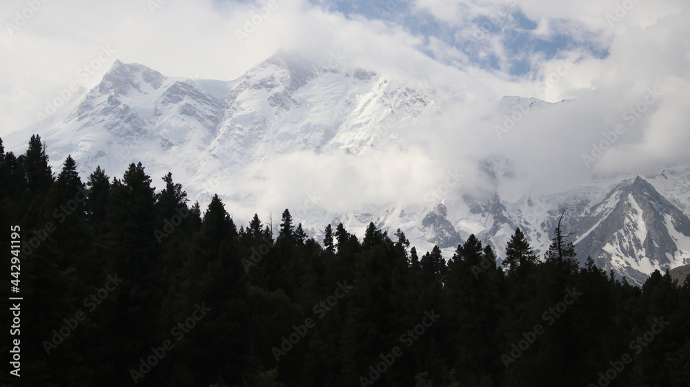 snow covered Nanga Parbat mountains