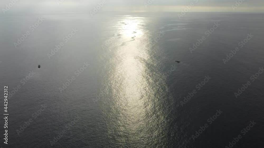 ドローン空撮 夕日と海 ドローン空撮 夕日と海