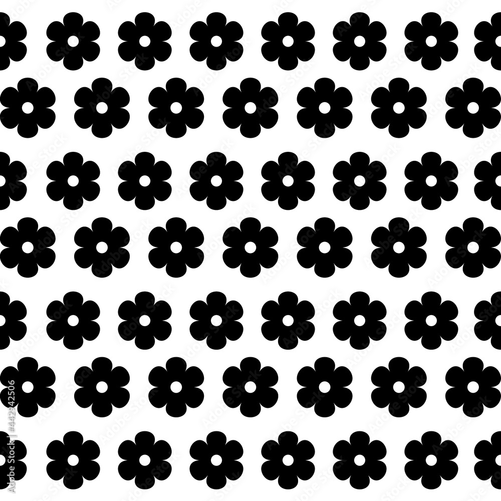 Fototapeta premium Flower vector pattern isolated on white background.