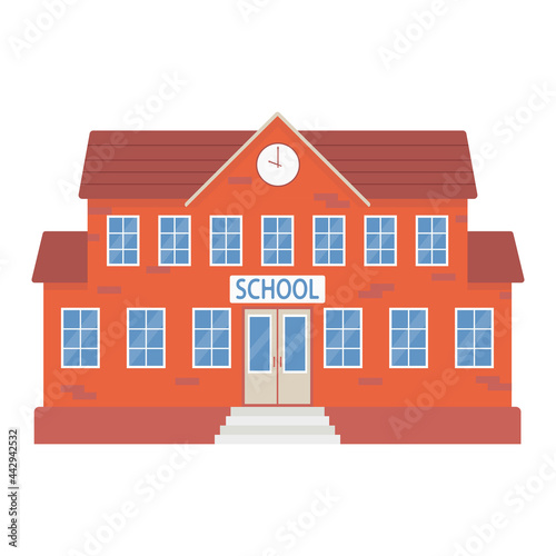 School building. Education concept. Vector flat illustration.