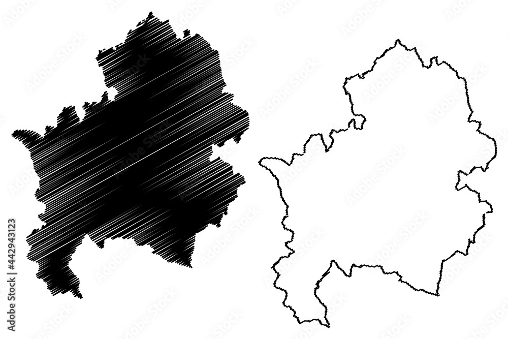 Isernia province (Italy, Italian Republic, Molise region) map vector illustration, scribble sketch Province of Isernia map