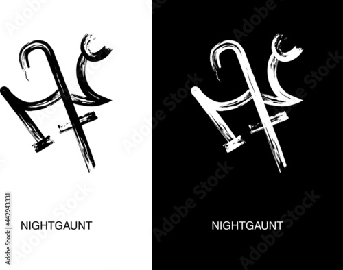 Poster in two color versions. Night-gaunt the Faceless. The flying creature from Earth's Dreamlands. Lovecraftian Bestiary. Lesser servitor race in the Cthulhu Mythos.