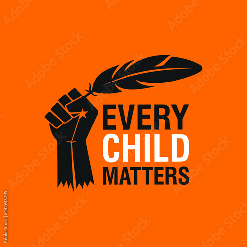 Every Child Matters Logo Design. Vector Illustration. Canadian Indigenous Tragedy Illustration.