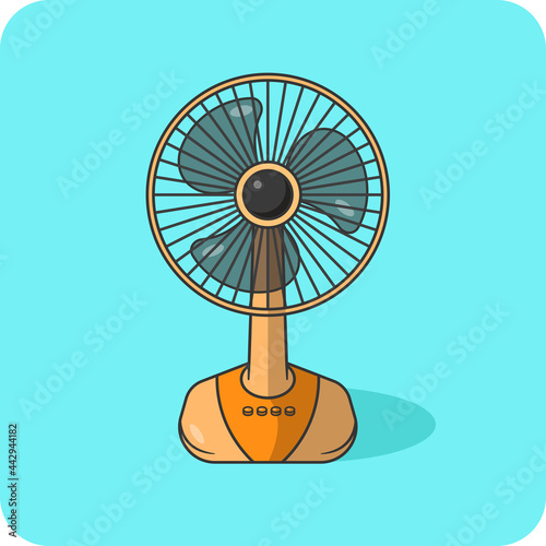 Electric Fan orange color, vector design and isolated background.