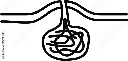 Pilonidal cyst icon , vector illustration