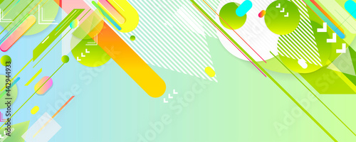 Bright juicy geometric Art trend summer backgrounds colorful 3d holiday vector Illustration graphic design poster flyer leaflet party