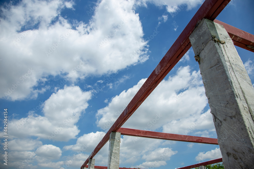 steel and cement construction on clear sky steel and cement construction on clear sky
