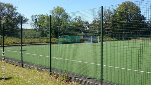 Astroturf playing field on a sunny day in Scotland