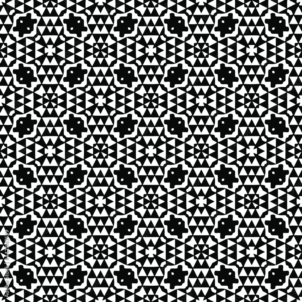 Seamless vector pattern in geometric ornamental style. Seamless vector pattern in geometric ornamental style.