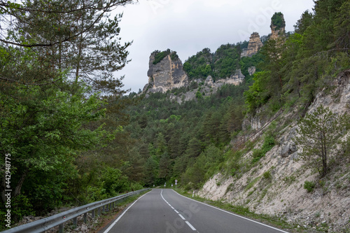 Nature in Sairme, road and view on the mountains in Georgia , Racha Lechkhumi photo