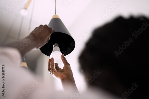 Electric LED Lightbulb Change In Light photo