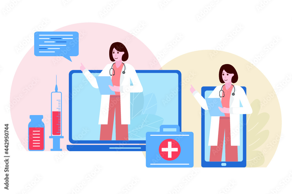 Doctor Online Consultation Vector Illustration Doctor Online Consultation Vector Illustration