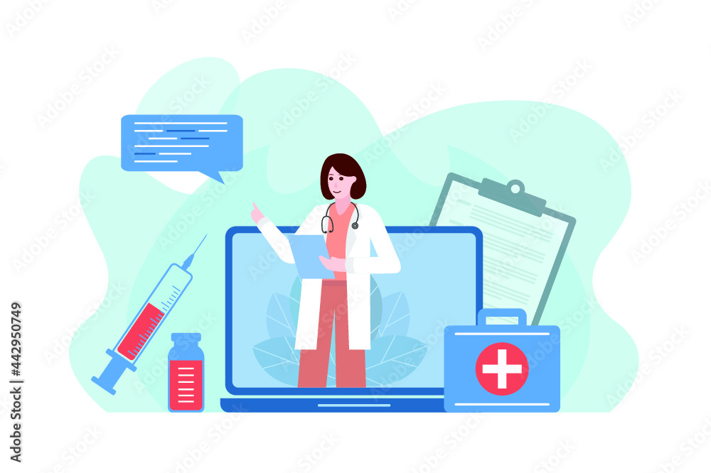 Doctor Online Consultation Vector Illustration Doctor Online Consultation Vector Illustration