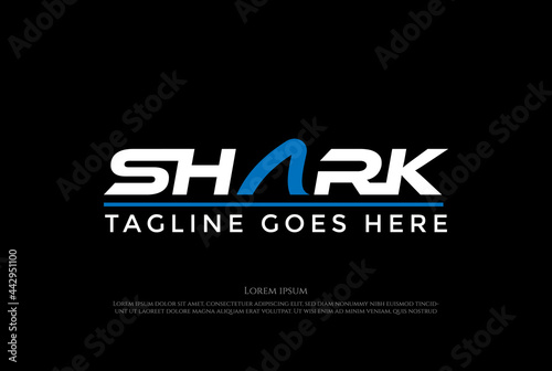 Letter Shark Text Word Typography Font Type Logo Design Vector