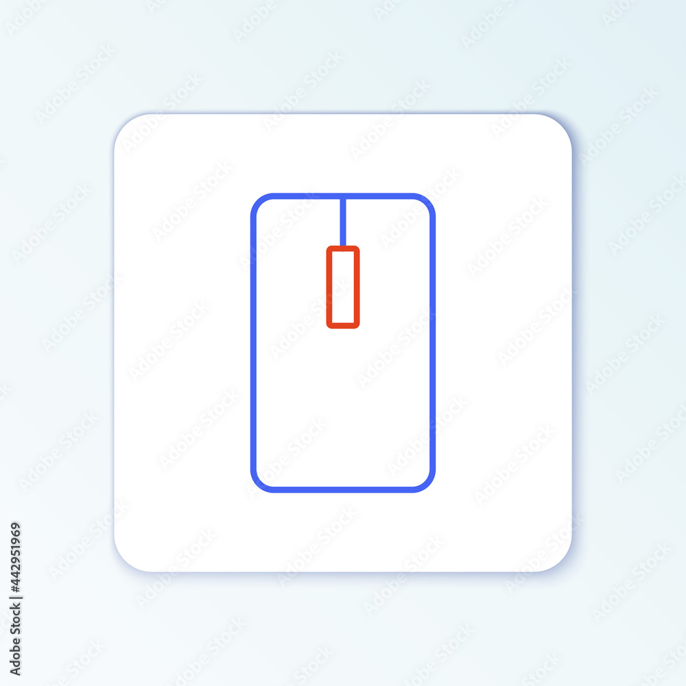 Line Computer mouse icon isolated on white background. Optical with wheel symbol. Colorful outline concept. Vector Line Computer mouse icon isolated on white background. Optical with wheel symbol. Colorful outline concept. Vector