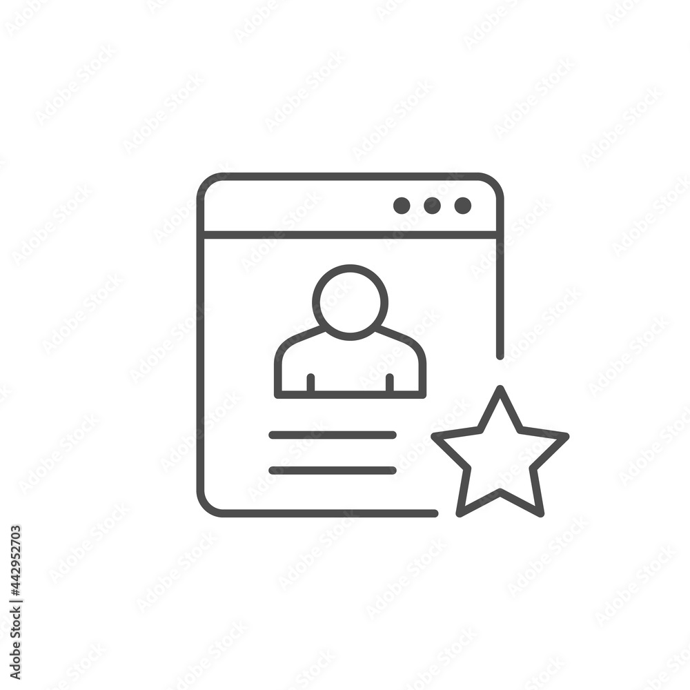Person review line outline icon Person review line outline icon