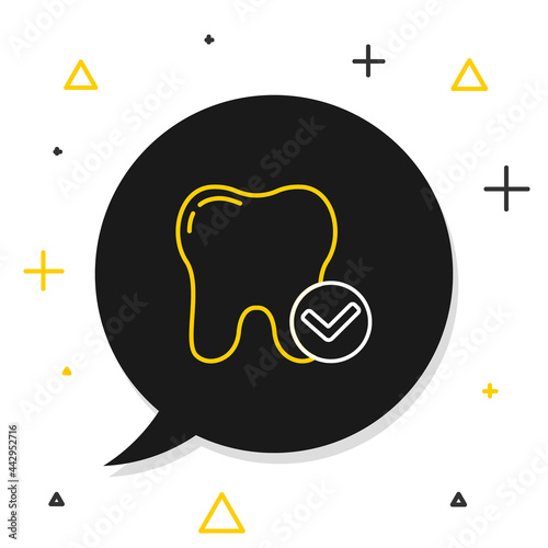 Line Tooth whitening concept icon isolated on white background. Tooth symbol for dentistry clinic or dentist medical center. Colorful outline concept. Vector