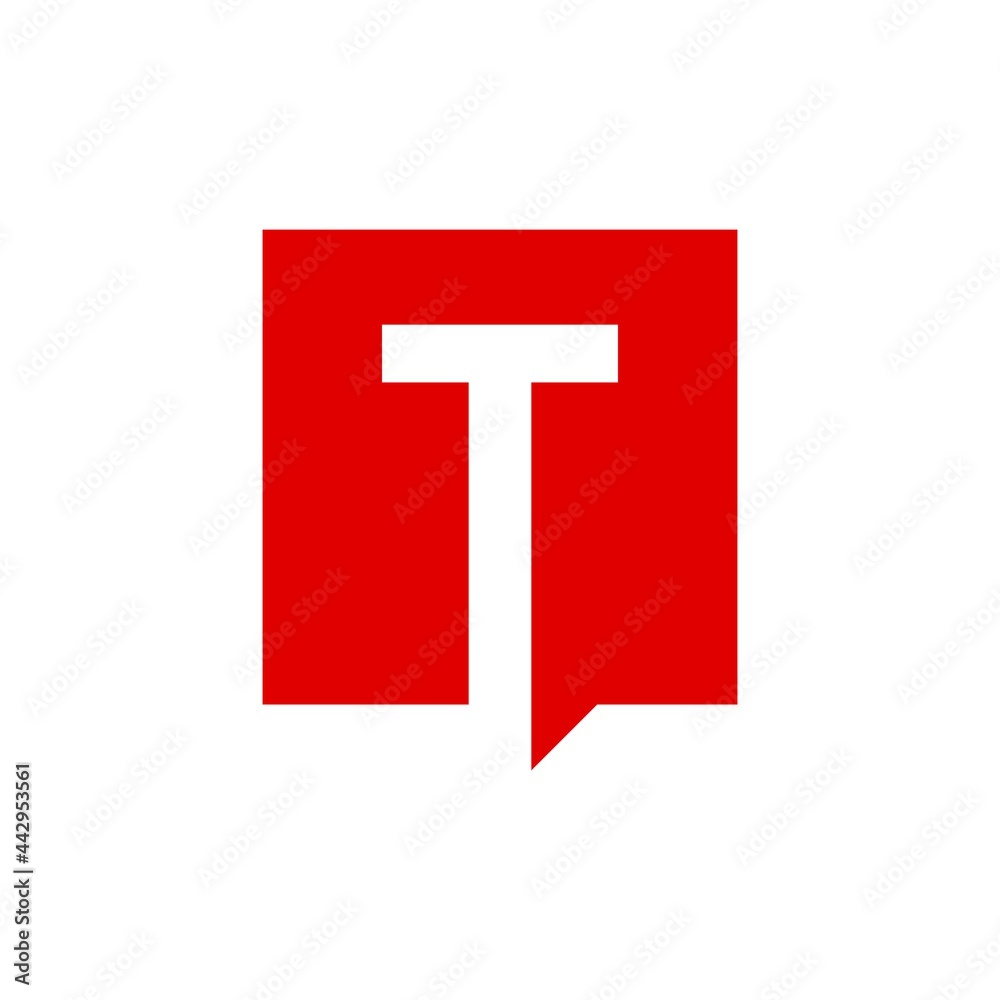 Fototapeta premium Initials Letter T with a square. logo design inspiration design