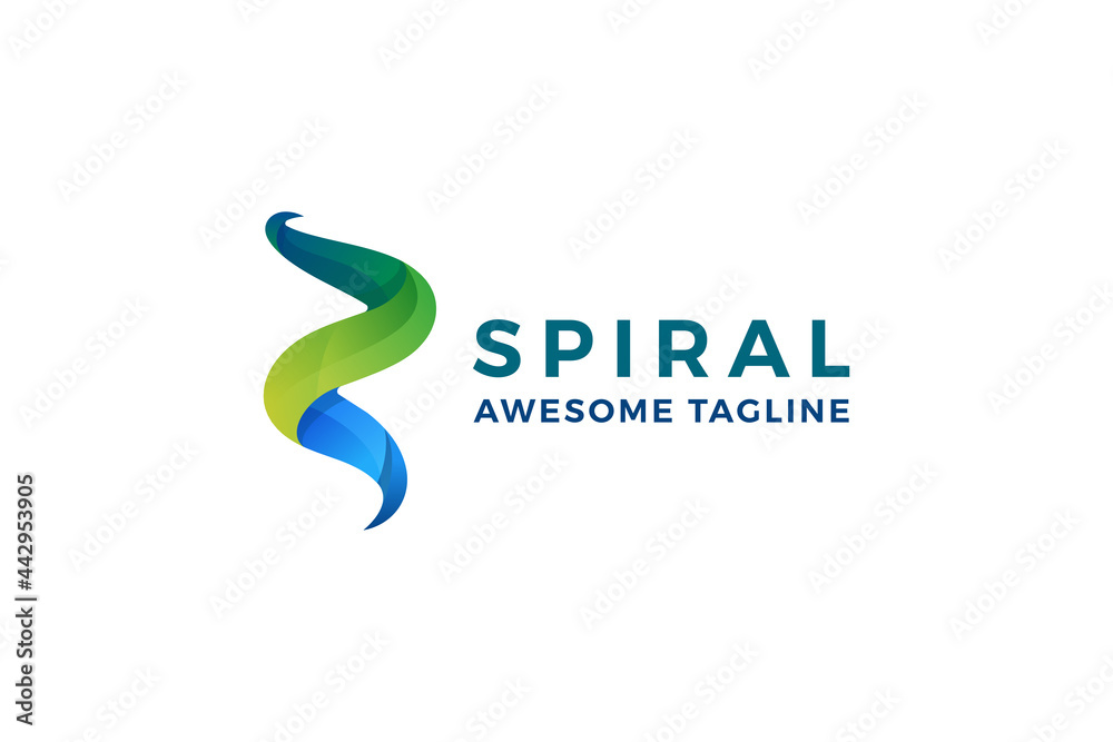 Abstract colorful 3d technological spiral business logo
