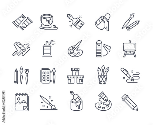 Large set of creativity, art and drawing icons
