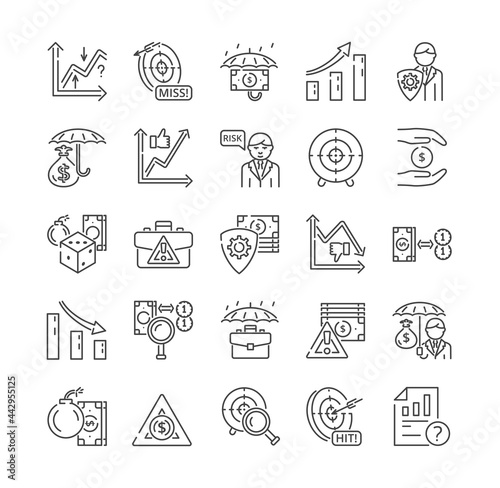 Risk management and insurance icons for adversity photo