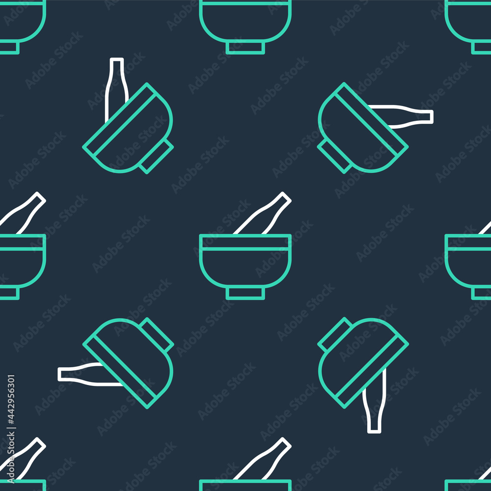 Line Mortar and pestle icon isolated seamless pattern on black background. Vector Line Mortar and pestle icon isolated seamless pattern on black background. Vector