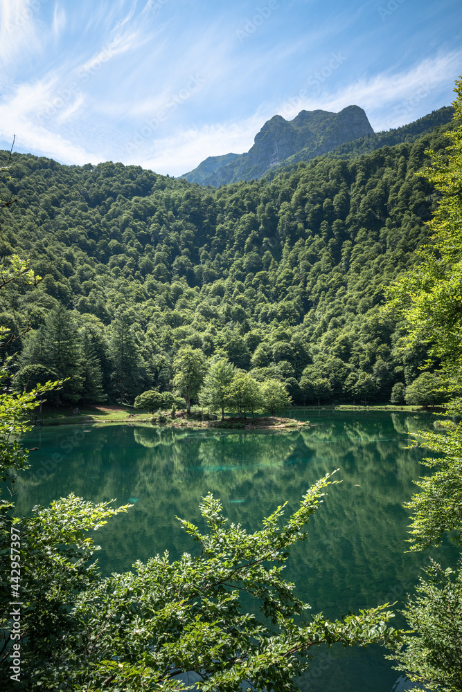 Bethmale lake in Ariege, Pyrenees France