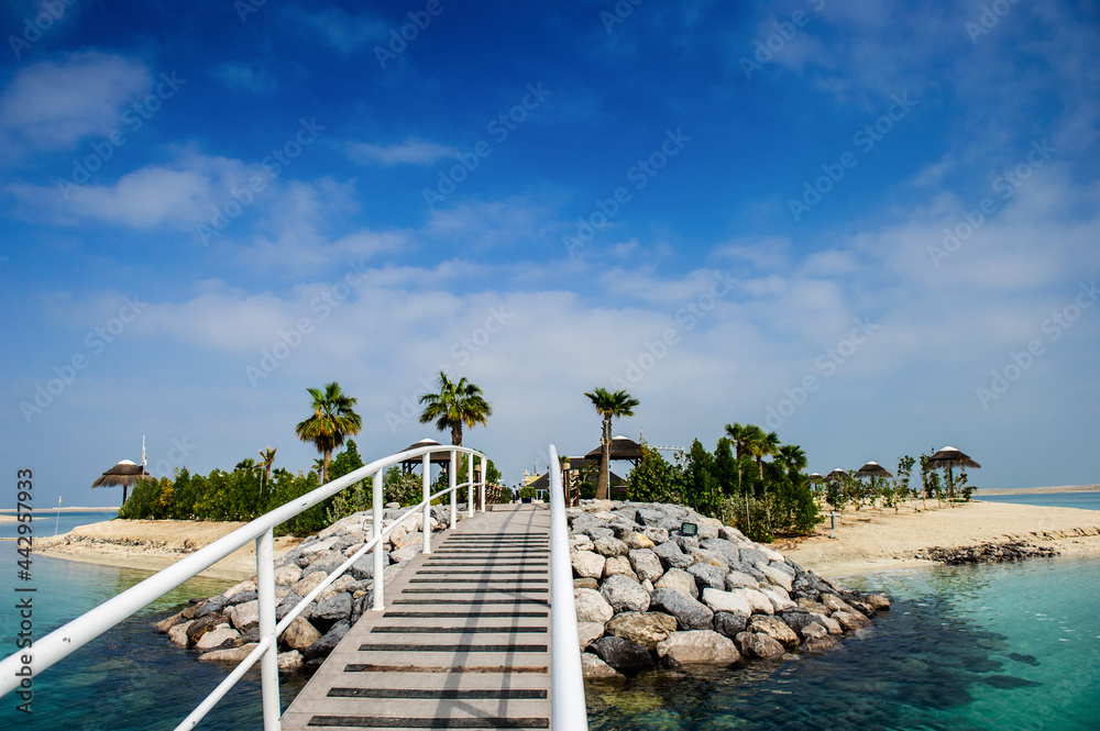 Fototapeta premium DUBAI,UAE:View of artificial island Lebanon,located in Dubai's World Islands development.The Island is the first development to open it's doors to the public