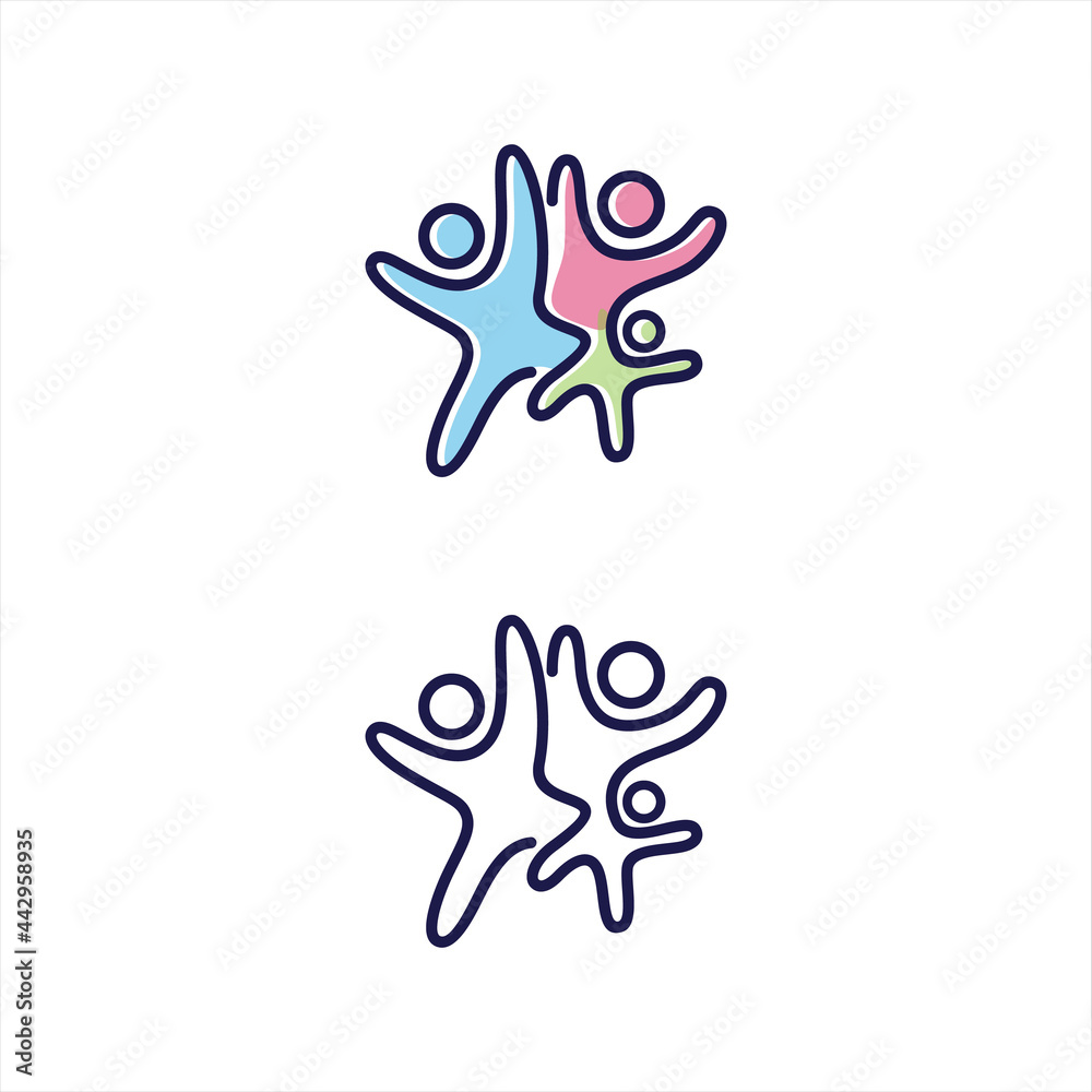 Vector abstract three people icon symbol Vector abstract three people icon symbol