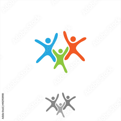 Vector abstract three people icon symbol