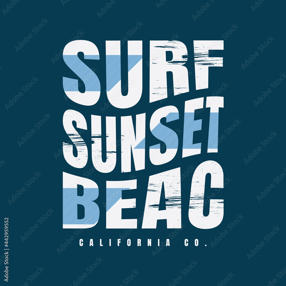 Surf,sunset,beach,california, vector illustration and typography, perfect for t-shirts, hoodies, prints etc Surf,sunset,beach,california, vector illustration and typography, perfect for t-shirts, hoodies, prints etc