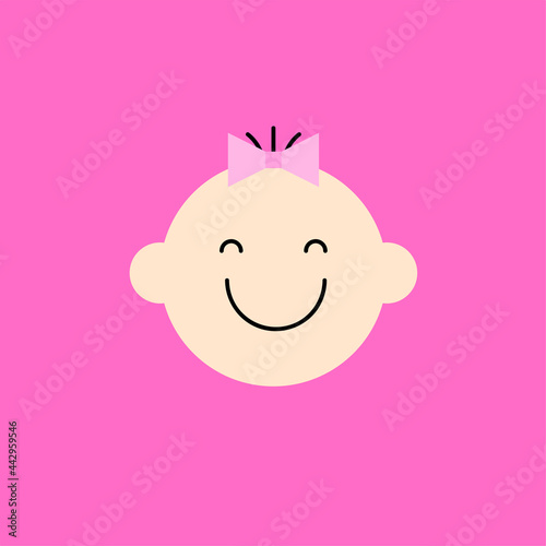Cute baby face icon. Symbol...