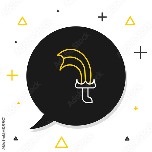 Line Sword for game icon isolated on white background. Colorful outline concept. Vector