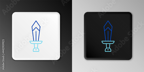 Line Sword for game icon isolated on grey background. Colorful outline concept. Vector