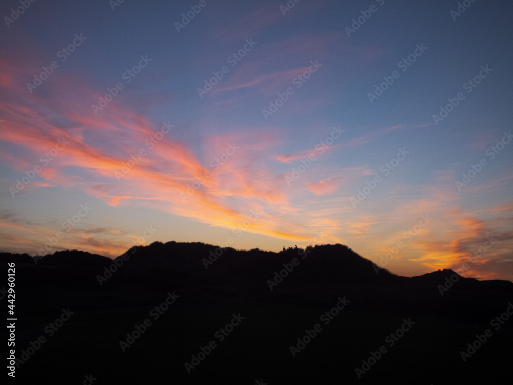 sunset over the mountains