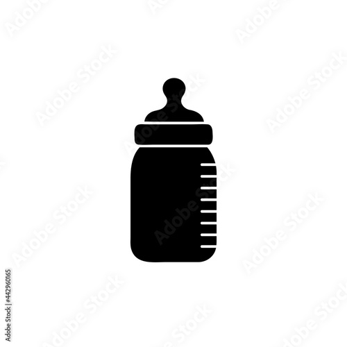 Feeding bottle silhouette icon, milk bottle silhouette icon. Vector illustration