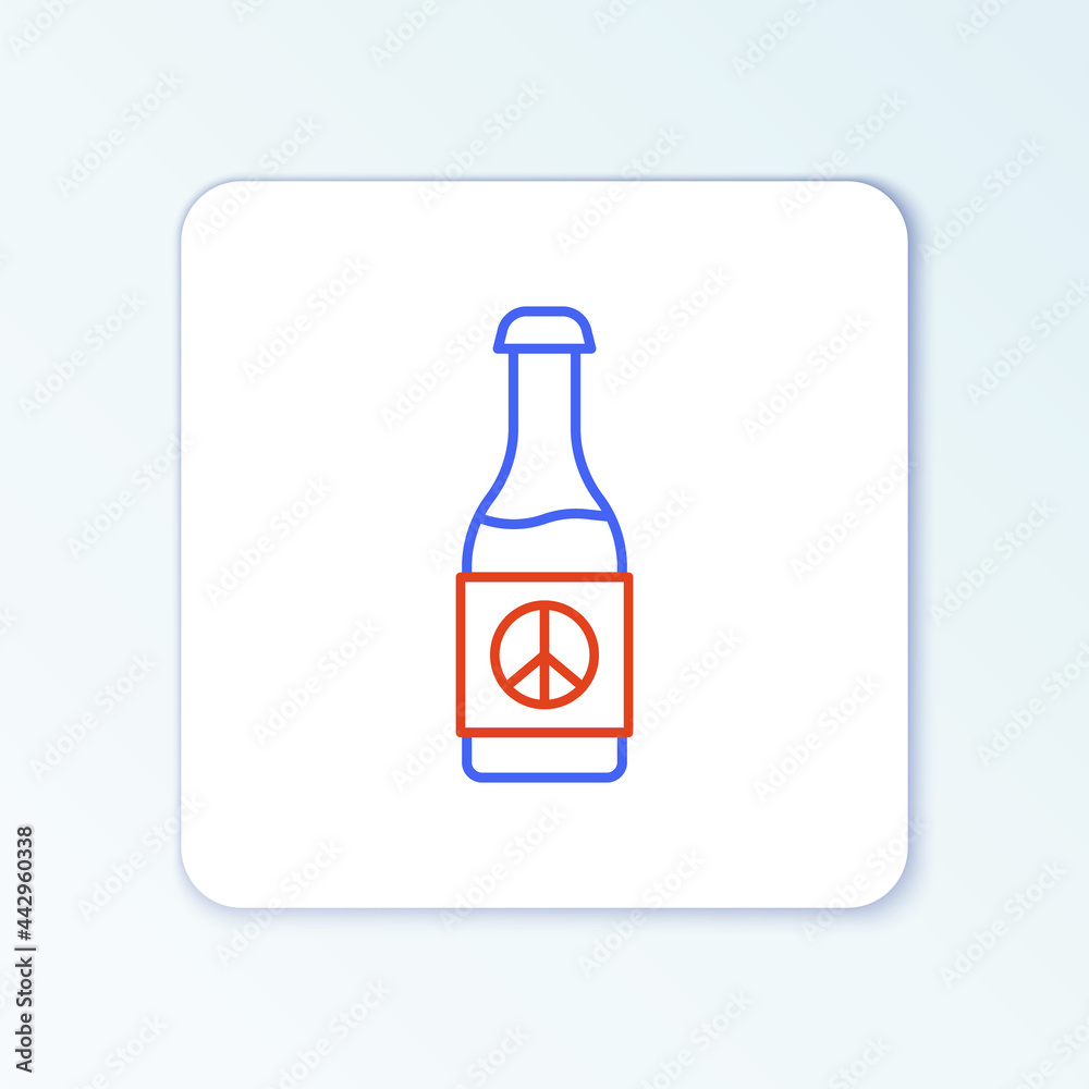 Line Beer bottle icon isolated on white background. Colorful outline concept. Vector Line Beer bottle icon isolated on white background. Colorful outline concept. Vector