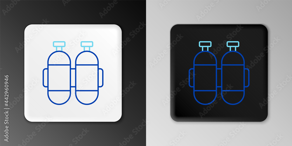 Line Aqualung icon isolated on grey background. Oxygen tank for diver. Diving equipment. Extreme sport. Diving underwater equipment. Colorful outline concept. Vector Line Aqualung icon isolated on grey background. Oxygen tank for diver. Diving equipment. Extreme sport. Diving underwater equipment. Colorful outline concept. Vector