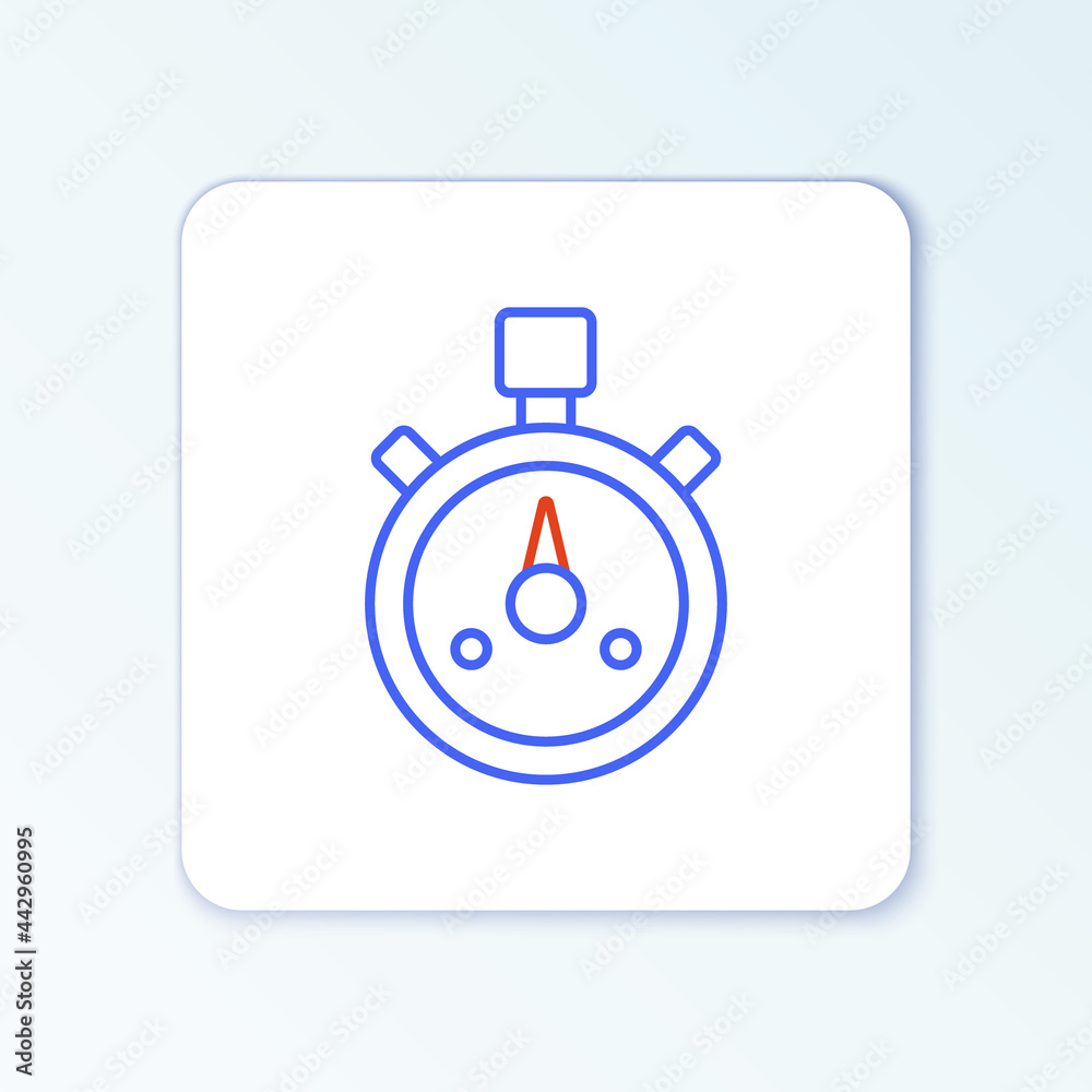 Line Stopwatch icon isolated on white background. Time timer sign. Chronometer sign. Colorful outline concept. Vector Line Stopwatch icon isolated on white background. Time timer sign. Chronometer sign. Colorful outline concept. Vector