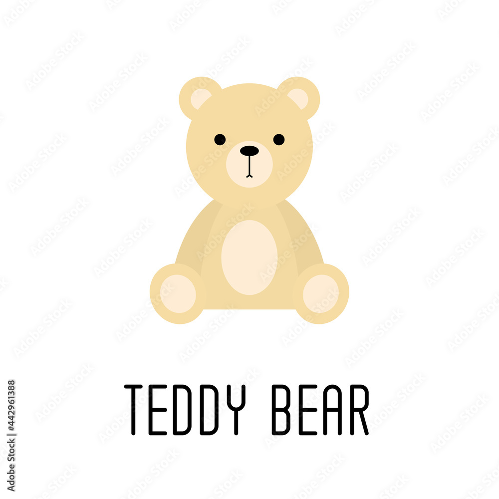 Obraz premium Teddy bear soft toy icon, vector illustration 