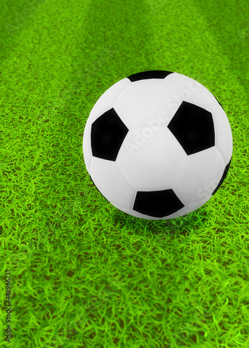 3D Soccer ball on grass