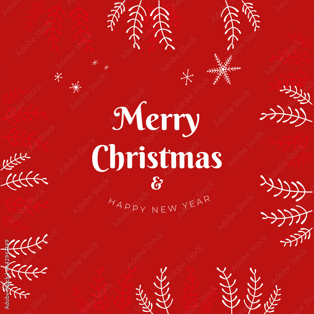Merry Christmas and Happy New Year
card with wishing text