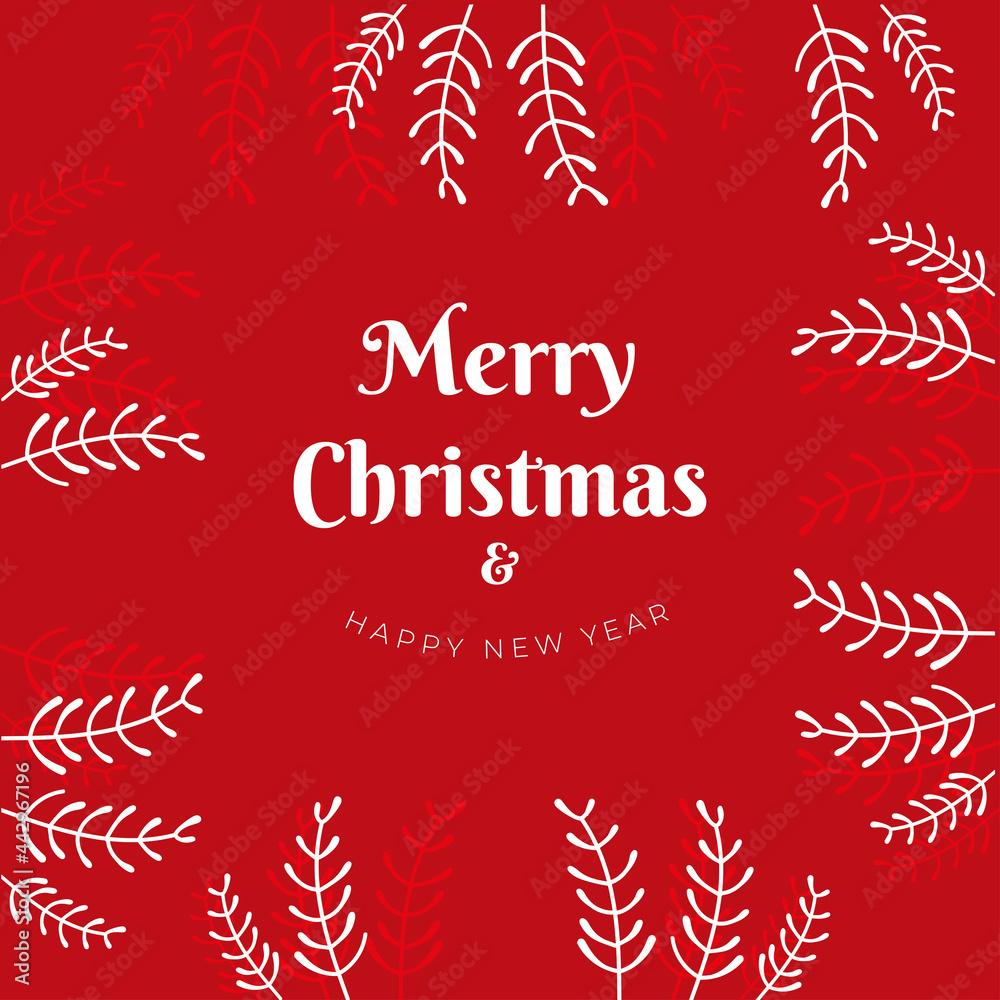 Merry Christmas and Happy New Year
card with wishing text