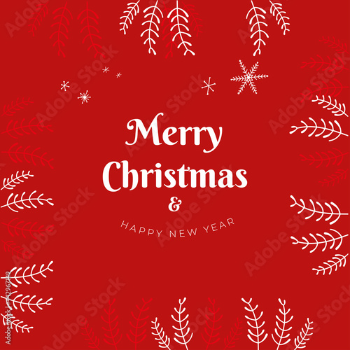 Merry Christmas and Happy New Year
card with wishing text